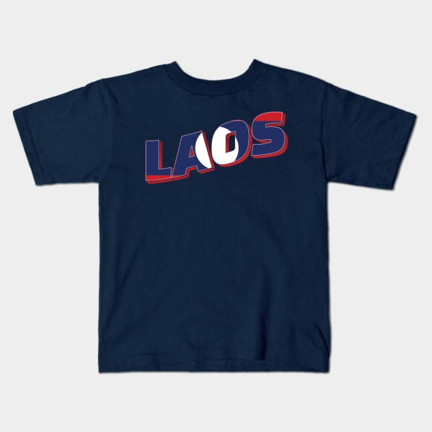 Laos Vintage style retro souvenir Kids T-Shirt by DesignerPropo